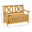 Outsunny Patio Wooden Bench with Storage Box, 29 Gallon Outdoor Storage Bench, Large Entryway Deck Box w/ Unique X-Shape Back, for Deck, Porch & Balcony, Yellow W2225P217573