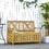 Outsunny Patio Wooden Bench with Storage Box, 29 Gallon Outdoor Storage Bench, Large Entryway Deck Box w/ Unique X-Shape Back, for Deck, Porch & Balcony, Yellow W2225P217573