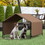 PawHut Dog Shade Shelter, Portable Pet Tent, Water Resistant Dog House for Shade Protection, Outdoor, Garden, Patio, Backyard, Brown W2225P217600