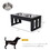 PawHut 23" Modern Decorative Dog Bone Wooden Heavy Duty Pet Food Bowl Elevated Feeding Station - Black W2225P217608