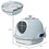 PawHut Covered Litter Box, Litter Box with a Lid, Scoop Enclosed Drawer & Skylight for Cats That's Easy to Clean, Blue W2225P217614
