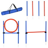 PawHut Dog Agility Training Equipment with Easy 3-Piece Set, Dog Obstacle Course for Backyards of Small Size, Includes Dog Hurdles, Weave poles, Hoop W2225P217624