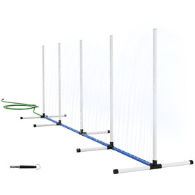 PawHut 2 Piece Dog Agility Training Equipment Set with Weave Poles, Spray Water Tube, Whistle, Carry Bag, Dog Agility Course for Outdoor, Garden, Backyard, White W2225P217635