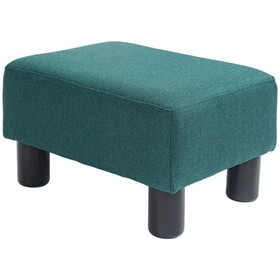 HOMCOM Ottoman Foot Rest, Small Foot Stool with Linen Fabric Upholstery and Plastic Legs, Cube Ottoman for Living Room, Green W2225P217641