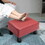 HOMCOM Ottoman Foot Rest, Small Foot Stool with Faux Leather Upholstery, Rectangular Ottoman Footrest with Padded Foam Seat and Plastic Legs, Red W2225P217642