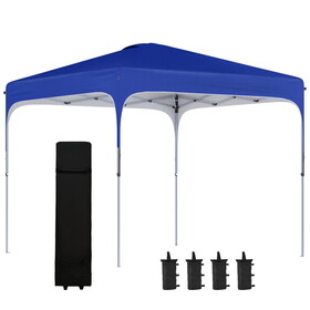 Outsunny 8' x 8' Pop Up Canopy Tent with Wheeled Carry Bag and 4 Sand Bags, Instant Sun Shelter, Tents for Parties, Height Adjustable, for Outdoor, Garden, Patio, Royal Bue W2225P217654