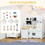 Qaba Large Play Kitchen with Full Set of Appliances for a Modern Day Pretend Kitchen, Tons of Storage, Corner Play Kitchen Set with Sound Effect, Educational Pretend Role Playset Game W2225P217656