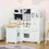 Qaba Large Play Kitchen with Full Set of Appliances for a Modern Day Pretend Kitchen, Tons of Storage, Corner Play Kitchen Set with Sound Effect, Educational Pretend Role Playset Game W2225P217656