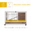 PawHut Wooden Rabbit Hutch Indoor Outdoor, Elevated Bunny Cage with No Leak Tray Enclosed Run with Wheels, Ideal for Guinea Pigs and Small Animals, Brown W2225P217662