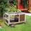 PawHut Wooden Rabbit Hutch Indoor Outdoor, Elevated Bunny Cage with No Leak Tray Enclosed Run with Wheels, Ideal for Guinea Pigs and Small Animals, Brown W2225P217662