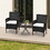 Outsunny 2 PCS Rattan Wicker Dining Chairs with Cushions and Anti-Slip Foot, Patio Stackable Chairs Set for Backyard, Garden, Lawn, Dark Coffee W2225P217675