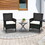 Outsunny 2 PCS Rattan Wicker Dining Chairs with Cushions and Anti-Slip Foot, Patio Stackable Chairs Set for Backyard, Garden, Lawn, Dark Coffee W2225P217675