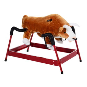 Qaba Kids Spring Rocking Horse Rodeo Bull Style with Realistic Sounds for Children over 3 Years Old W2225P217690