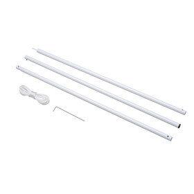 Outsunny Sun Sail Shade Canopy Adjustable Installation Pole/Pipe Kit White W2225P217698