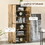 HOMCOM Industrial Kitchen Pantry Cabinet with 4 Doors and Storage Shelves, Freestanding Storage Cabinet, Rustic Wood W2225P217737