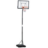 Soozier Portable Basketball Hoop, 8.4-9.8ft Height Adjustable, Basketball Goal with 34in Backboard and Wheels for Indoor Outdoor Use W2225P217770