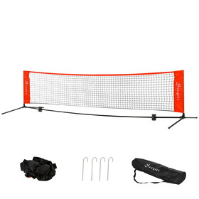 Soozier 10ft Portable Soccer Tennis/Pickleball/Badminton/Mini Tennis Net w/ Sideline for Training with Included Storage Bag, Red W2225P217776