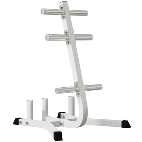 Soozier 2-inch Weight Rack for Plates and 3 Bars, Olympic Weight Tree Bumper Plate Storage Holder, 660 lbs. Capacity, White W2225P217796