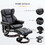 HOMCOM Massage Recliner Chair with Ottoman Footrest, 10 Vibration Points, 360&#176; Swivel Reclining Chair, Faux Leather Living Room Chair with Side Pocket and Remote Control, Black W2225P217951