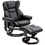 HOMCOM Massage Recliner Chair with Ottoman Footrest, 10 Vibration Points, 360&#176; Swivel Reclining Chair, Faux Leather Living Room Chair with Side Pocket and Remote Control, Black W2225P217951