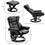 HOMCOM Massage Recliner Chair with Ottoman Footrest, 10 Vibration Points, 360&#176; Swivel Reclining Chair, Faux Leather Living Room Chair with Side Pocket and Remote Control, Black W2225P217951