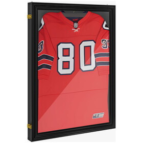 HOMCOM 24" x 32" Jersey Frame Display Case, UV-Resistant Jersey Shadow Box with 2 Keys, Hanger, Black W2225P217952