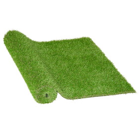 Outsunny 10' x 3' Artificial Turf Grass with Simulated Look & Feel UV Protection, & Drain Holes for Rain, 1.25" Height W2225P217961