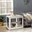 PawHut Dog Crate Furniture, Small Dog Cage End Table with Two Opening Sides, Lockable Door, Puppy Kennel Indoor, Cute and Decorative, Pure White W2225P229155