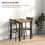 HOMCOM 3 Piece Dining Table Set for 2, Modern Kitchen Table and Chairs, Dining Room Set for Breakfast Nook, Small Space, Apartment, Space Saving, Rustic Brown W2225P229475