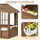 Outsunny Kids Wooden Playhouse, Outdoor Garden Games Cottage, with Working Door, Windows, Flowers Pot Holder, 47" x 38" x 54" W2225P229707