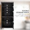 HOMCOM 64" 4-Door Kitchen Pantry, Freestanding Storage Cabinet with 3 Adjustable Shelves for Kitchen, Dining or Living Room, Grey W2225S00015
