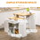 HOMCOM Kitchen Island with Storage Cabinet and 2-Level Rubber Wood Tabletop, Island Table with Adjustable Shelves and Drawers, White W2225S00022