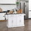 HOMCOM Rolling Kitchen Island with Storage, Portable Kitchen Cart with Stainless Steel Top, 2 Drawers, Spice, Knife and Towel Rack and Cabinets, White