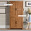 HOMCOM 64" 4-Door Kitchen Pantry, Freestanding Storage Cabinet with 3 Adjustable Shelves for Kitchen, Dining or Living Room, Oak