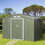 9' x 6' Outdoor Storage Shed, Garden Tool House with Foundation, 4 Vents, and 2 Easy Sliding Doors for Backyard, Patio, Garage, Lawn, Green