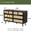 6 Drawer Dresser, Modern Rattan Dresser Chest with Wide Drawers and Metal Handles, Farmhouse Wood Storage Chest of Drawers for Bedroom, Living Room, Hallway, Entryway W2227P144257