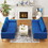 JOS 67.7" 3 seater Sofa Couch for Living Room, Modern Sofa,Small Couches for Small Spaces,Upholstered 3-Seater Couch for Bedroom, Apartment, Home Office, Tool-Free assembly,Blue W2228139389
