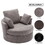 Oversize Round Swivel Chair Cozy Club 360 degrees Swivel Sofa with 3 Pillows Chenille Fabric for Living Room Lounge Hotel 40.2D x 42.1W x 34.3H inch W2231142590