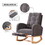 Accent Rocking Chair with Footrest High Back Rubber Wood Rocking Legs Bedroom Living Space 26.77D x 38.36W x 39.76H inch W2231P167565