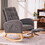 Accent Rocking Chair with Footrest High Back Rubber Wood Rocking Legs Bedroom Living Space 26.77D x 38.36W x 39.76H inch W2231P167565