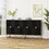 Carved 4 Door Sideboard,Sideboard Buffet Cabinet with Storage,Modern Coffee Bar Cabinet with Adjustable Shelf for Living room,Diningroom,Kitchen