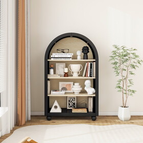 Modern Ached Bookshelf, 4-Layer Bookcase, Arched Display Cabinet Storage Shelves for Living Room, Bed Room,Study W2232P166140