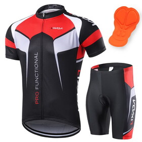 ECARPAT Men's Cycling Jersey Short Sleeve with Padded Shorts Quick-Dry Summer Short Bike Clothing Bicycle Shirts Pants Set W2233P182051