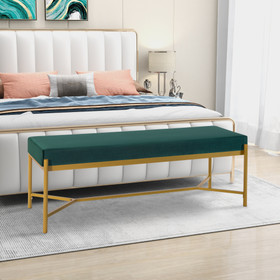 Long Upholstered Bench Green W22349685
