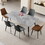 Dining Table Sintered Stone Table Marble Table Porcelain Dining Table for Kitchen, Living Room, 63 inch Grey Table Only W2236S00003