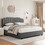 Lift Up Queen Size Bed Velvet Grey W2239141429