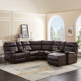 SECTIONAL MOTION SOFA BRWON (same as W223S00509 Size difference, See Details in page.) W223S00524