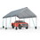 12*20 Heavy Duty Carport Canopy - Extra Large Portable Car Tent Garage with Adjustable Peak Height from 9.5ft to 11ft,Metal Roof &Side Walls for Car, SUV,Boats&Truck Party Tent Shelter Logic Storage