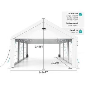 Sannwsg Party Tent- 10x20FT Heavy Duty Canopy Tent with Removable sidewals,outdoor Waiterpro Patio camping Gazebo sheter,perect for wedding Holday Bithday BBa Backyard Evening Tent W2259P182176