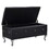 Upholstered Storage Ottoman Bench for Bedroom End of Bed Faux Leather Rectangular Storage Benches Footrest with Crystal Buttons for Living Room Entryway (Black) W2268P146691